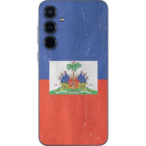 Haiti Flag Distressed Galaxy A55 5G Skin